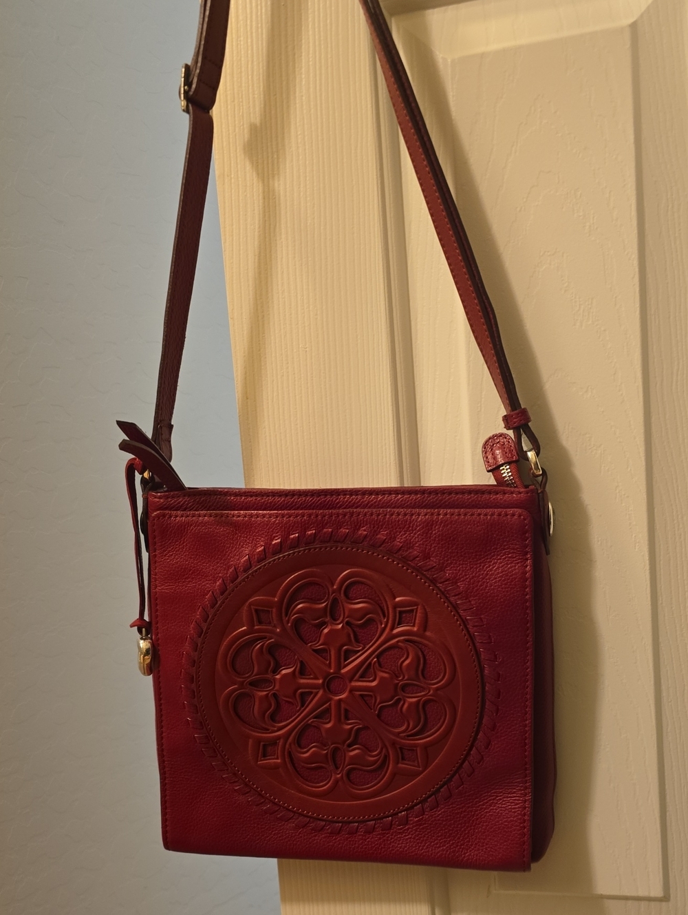 Brighton Ferrara Red Leather Crossbody Organizer Bag